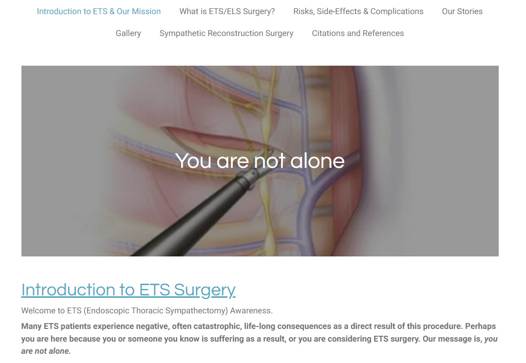 ETS Surgery Awareness Website